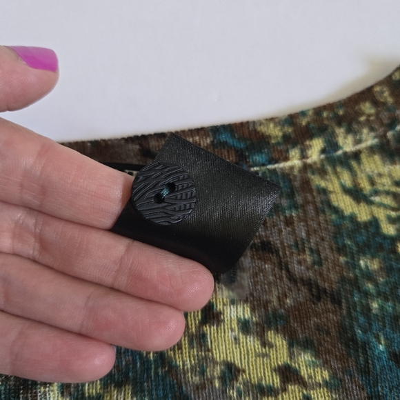 NWOT Nic + Zoe cotton lyocell green artsy cottage boho cardigan 2 way sz M - Picture 3 of 10